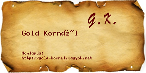Gold Kornél névjegykártya